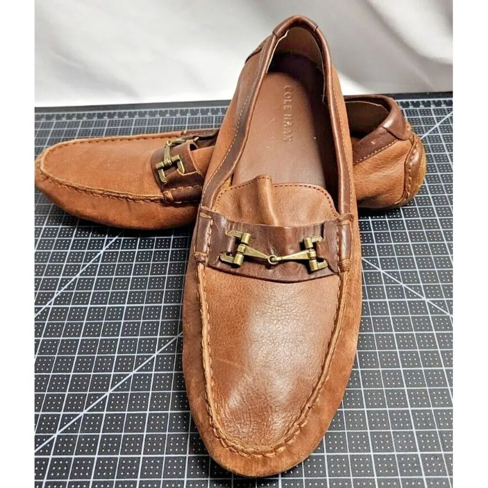COLE HAAN Somerset link bit‎ loafers brown leather men 11M